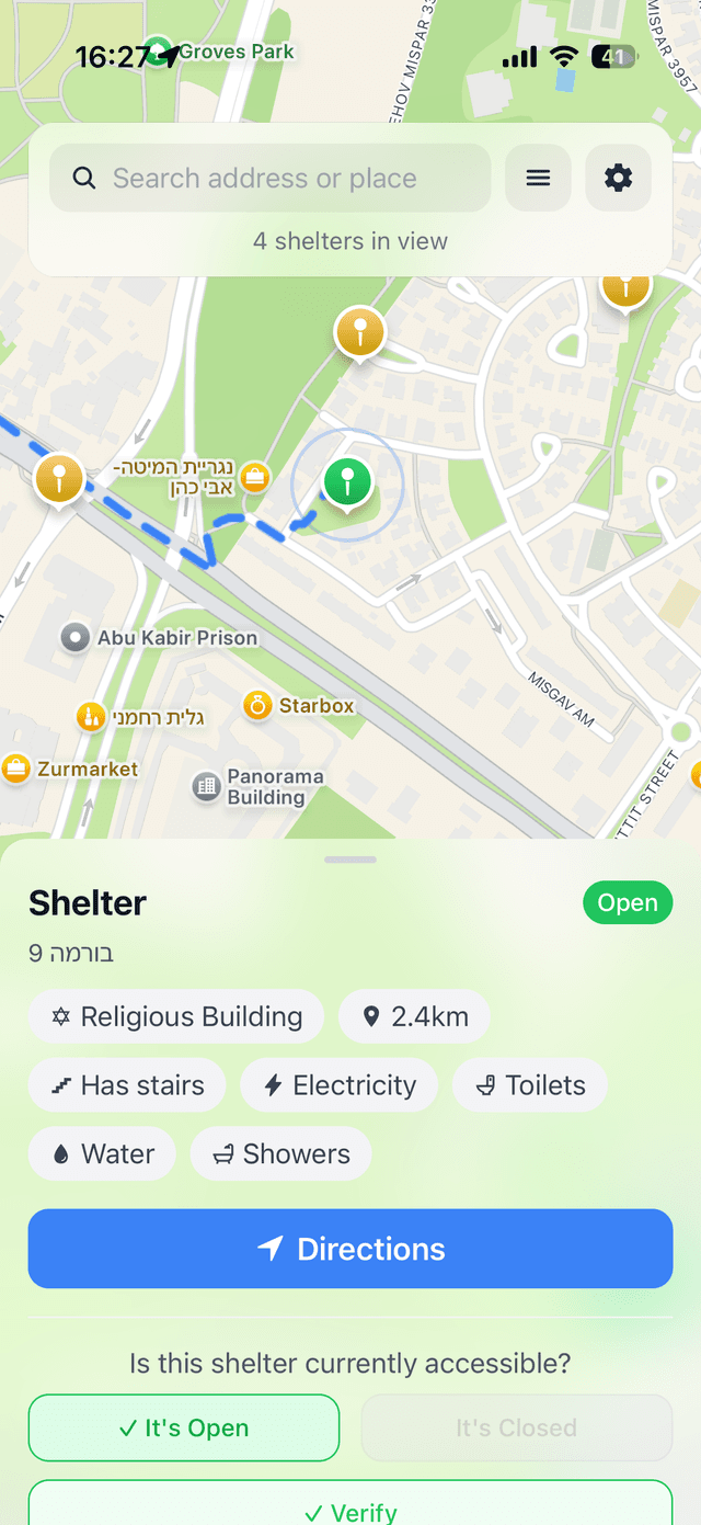 Miklat Walking route